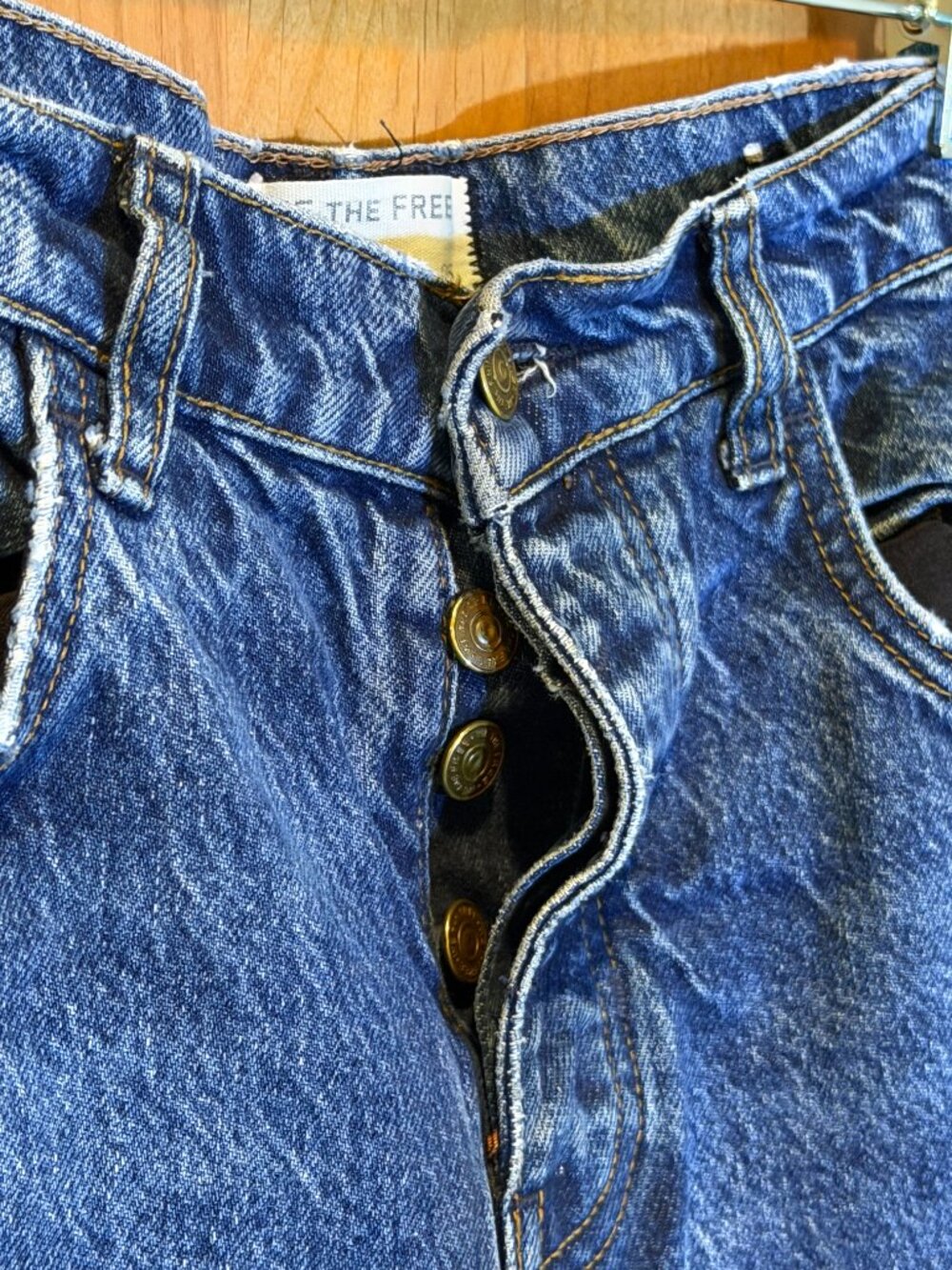 Free People Good Luck Mid-Rise Barrel Jeans Blue Size 25 - Picture 3 of 7